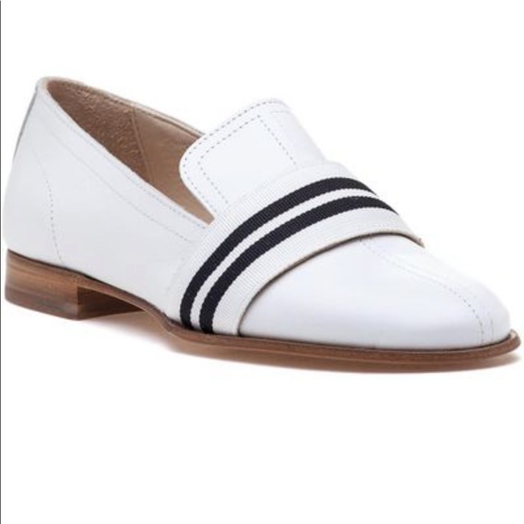 Rag&Bone Amber Striped-Web Leather Loafer Color-White/Black Size-11/41 NWT - Picture 4 of 16